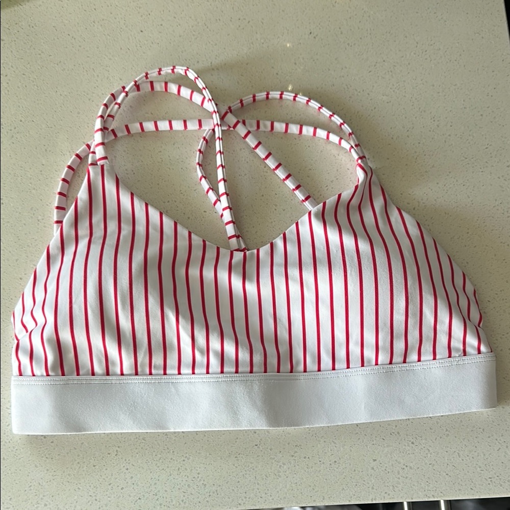 Cleo Harper Striped Sports Bra - Red and White
